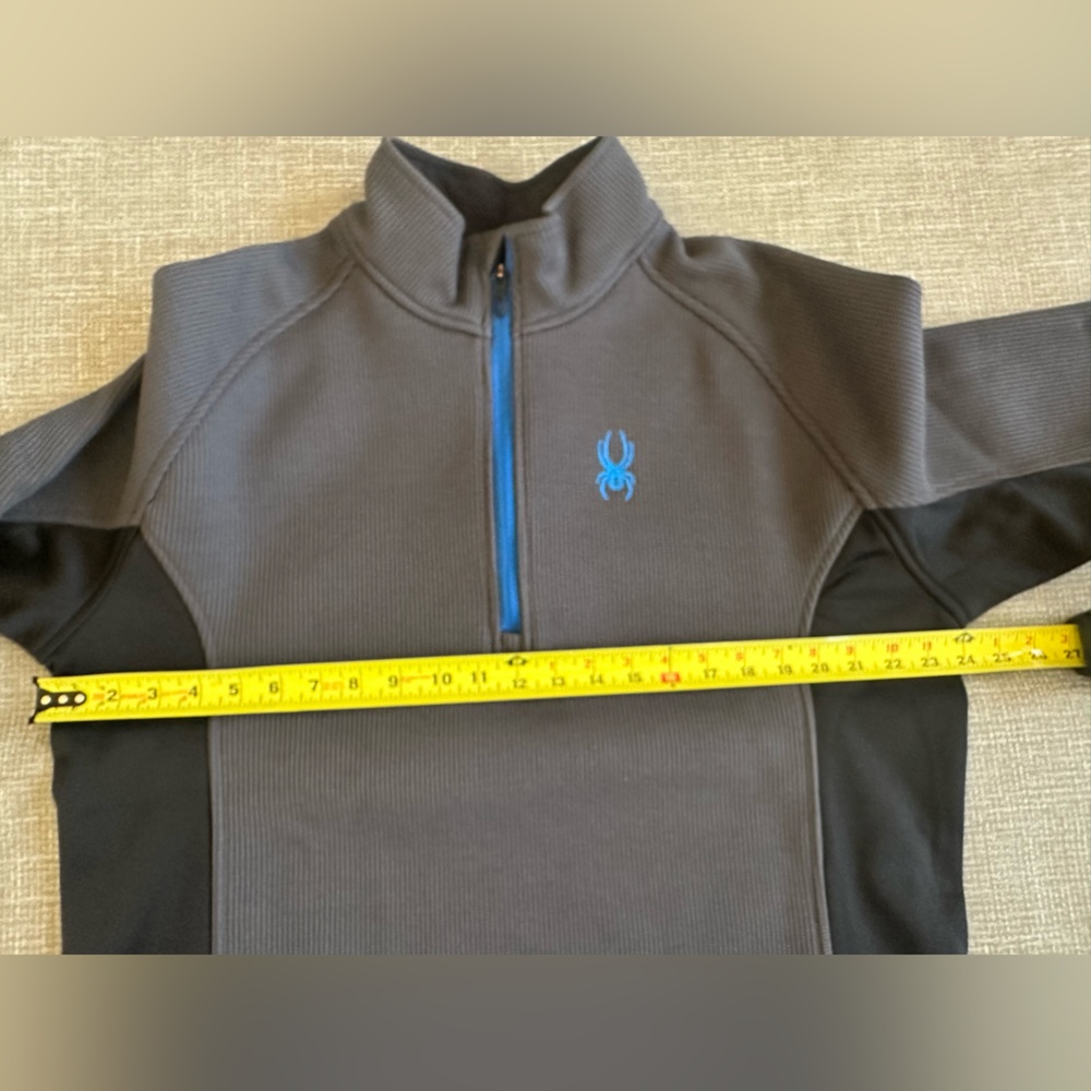 Spyder Mens XL 1/4 Zip Performance Pullover Gray Black Athletic Outdoor Top - Picture 13 of 14